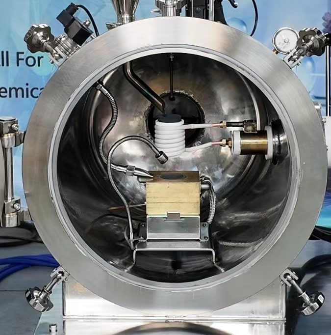 فرن الإذابة بالحث الفراغي في المختبر عن قرب جزئي عن قرب