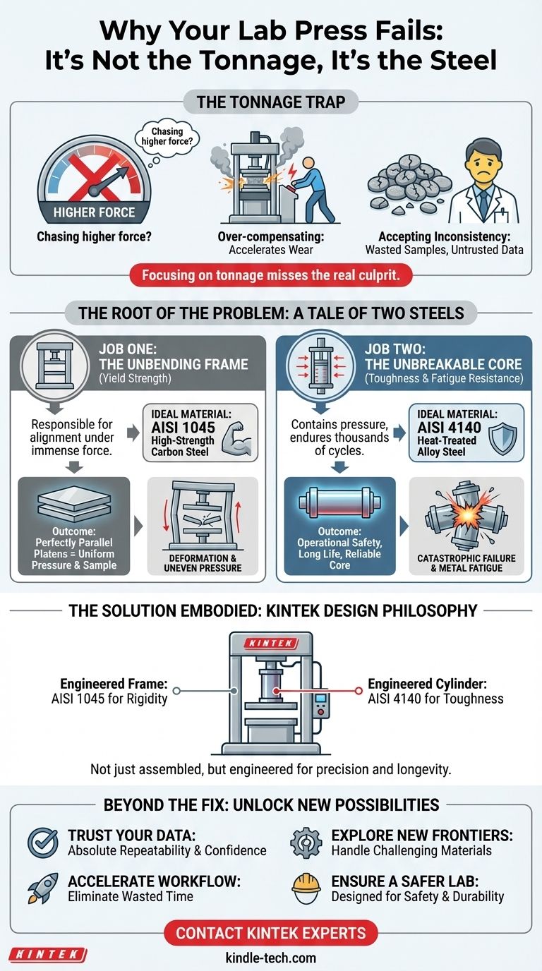 Warum Ihre Laborpresse versagt: Es liegt nicht am Druck, sondern am Stahl Visuelle Anleitung