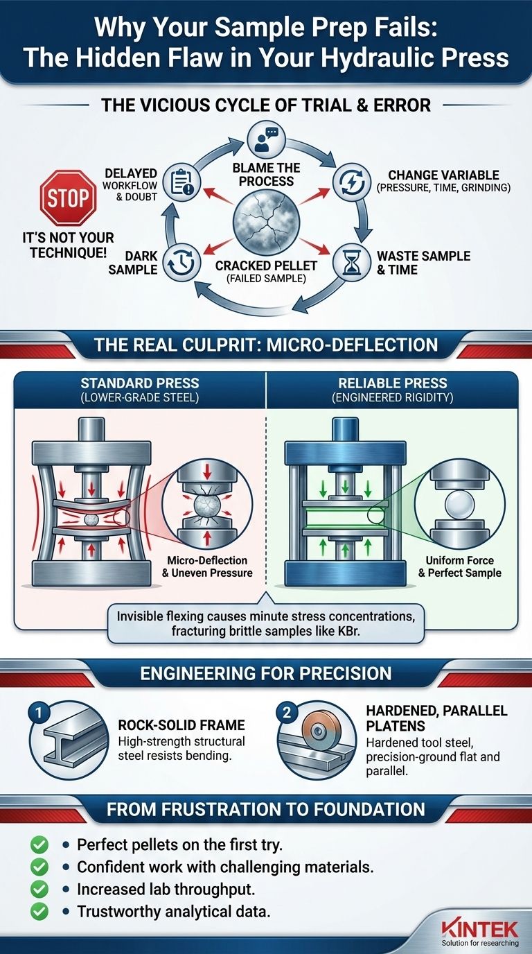 Perché la tua preparazione del campione fallisce: il difetto nascosto nel tuo torchio idraulico Guida Visiva