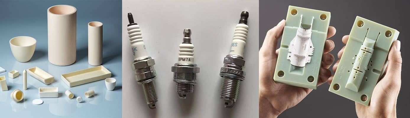 Role in production: with alumina ceramics; with spark plug insulator production; with injection molding process