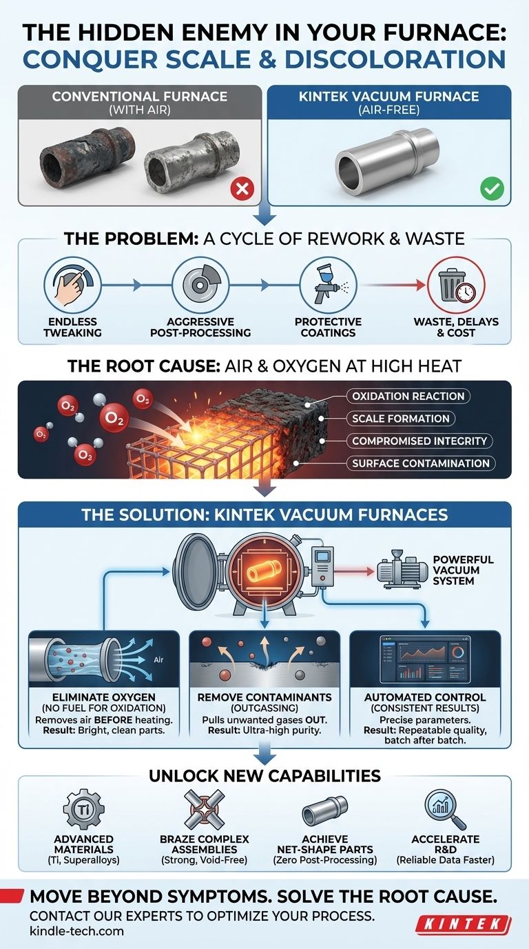 Il nemico nascosto nel tuo forno: perché i tuoi pezzi trattati termicamente presentano scaglie e scolorimento e come risolverlo definitivamente Guida Visiva