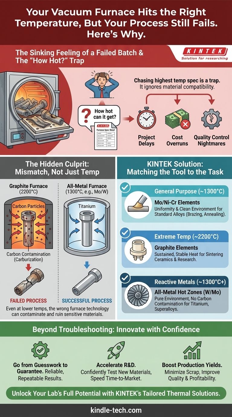 Il tuo forno a vuoto raggiunge la temperatura giusta, ma il tuo processo fallisce ancora. Ecco perché. Guida Visiva