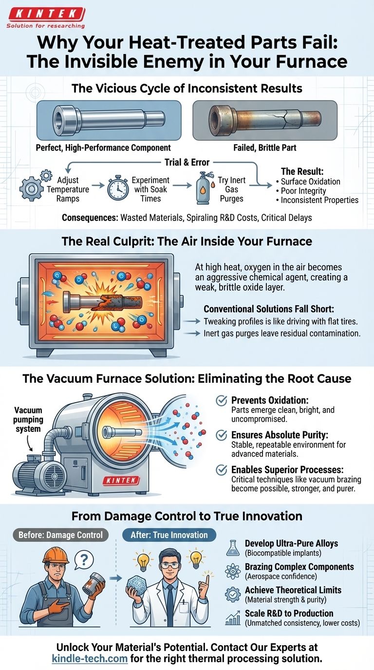Por qué fallan sus piezas tratadas térmicamente: El enemigo invisible en su horno Guía Visual