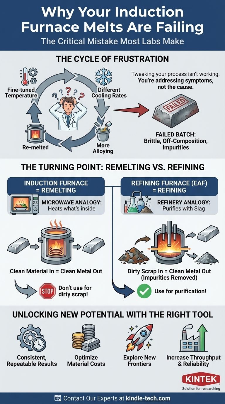 Почему ваши плавки в индукционной печи не удаются: критическая ошибка, которую допускает большинство лабораторий Визуальное руководство