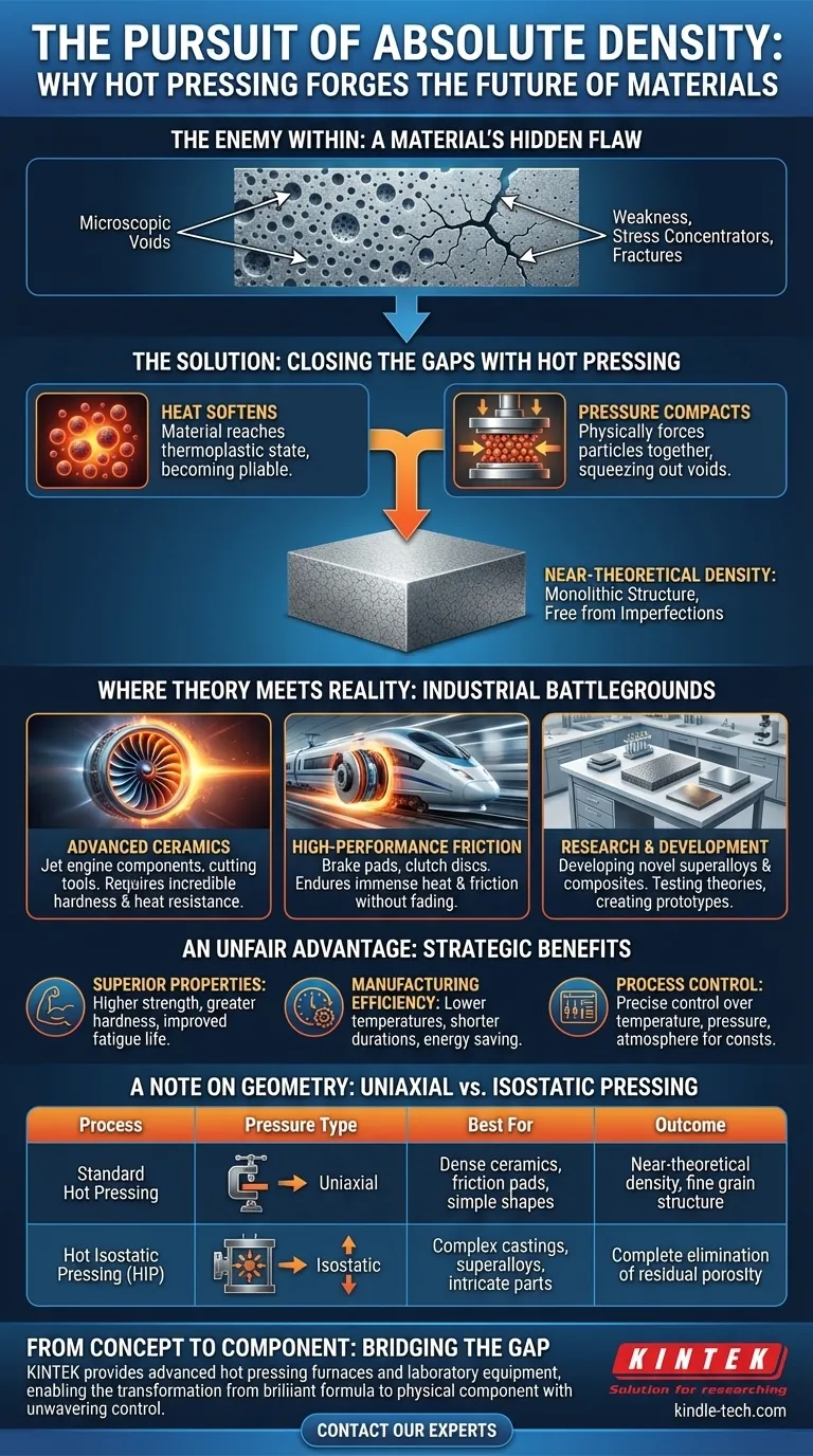 A Busca pela Densidade Absoluta: Por Que a Prensagem a Quente Forja o Futuro dos Materiais Guia Visual