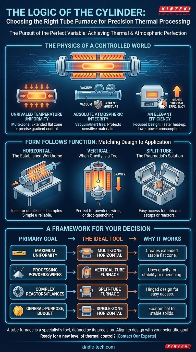 A Lógica do Cilindro: Escolhendo o Forno Tubular Certo para Processamento Térmico de Precisão Guia Visual