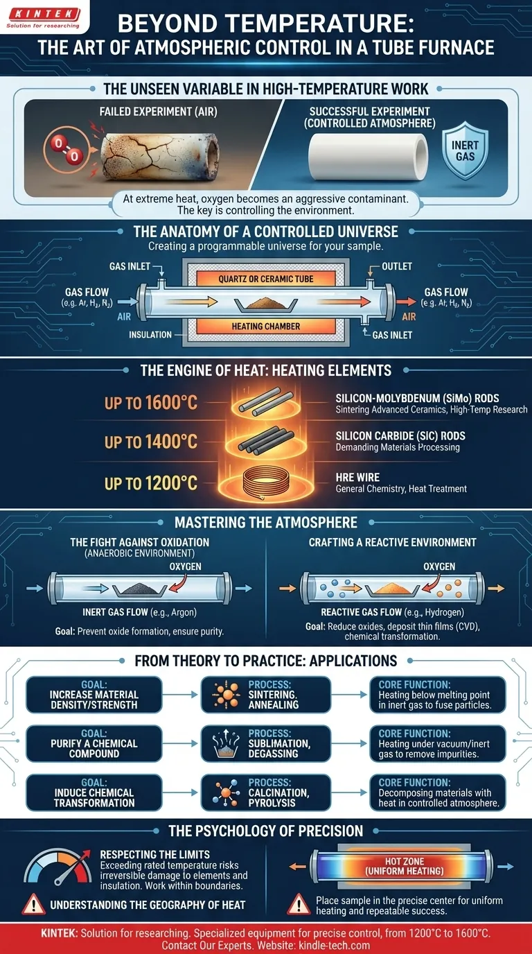 Más allá de la temperatura: el arte del control atmosférico en un horno tubular Guía Visual