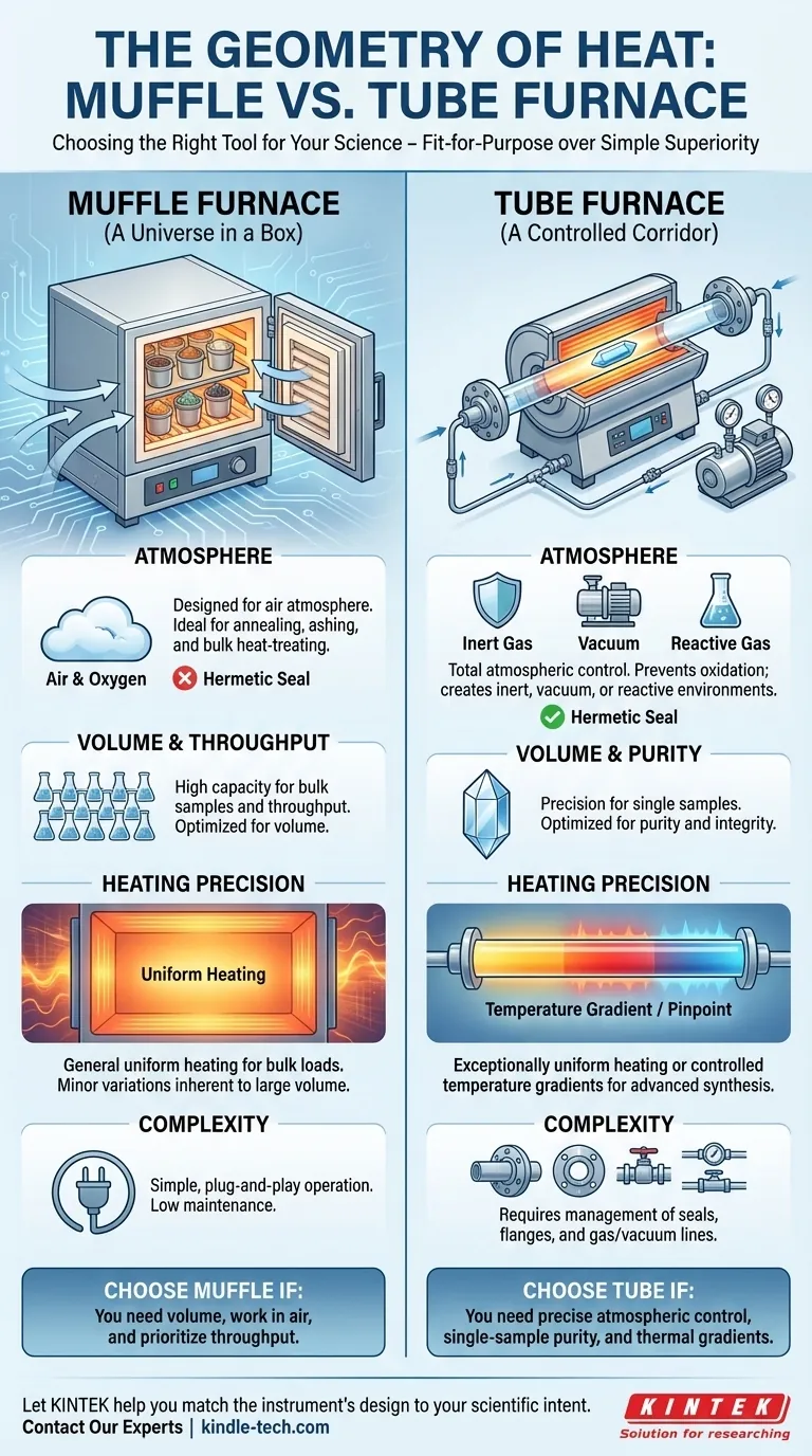 La Geometría del Calor: Cómo Elegir Entre un Horno de Mufla y un Horno Tubular Guía Visual
