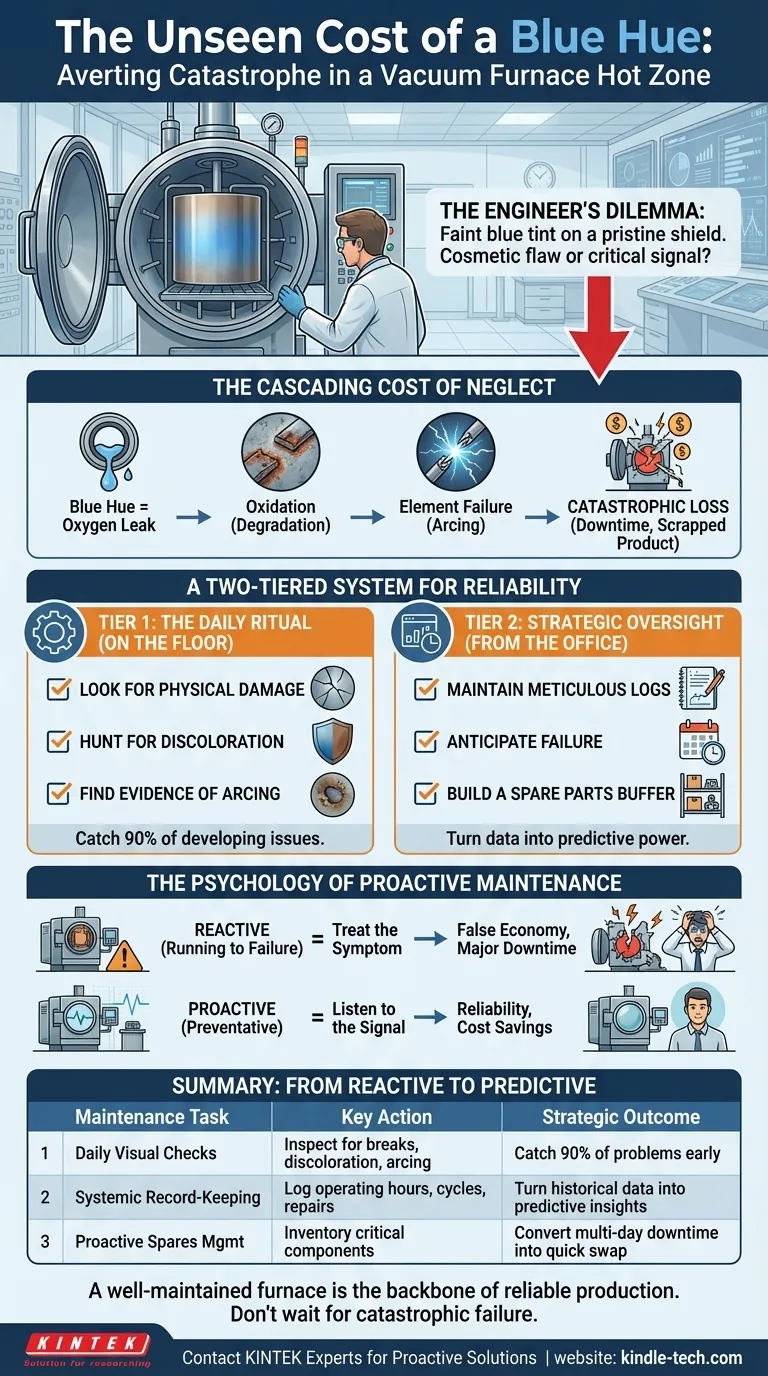 The Unseen Cost of a Blue Hue: Averting Catastrophe in a Vacuum Furnace Hot Zone Visual Guide