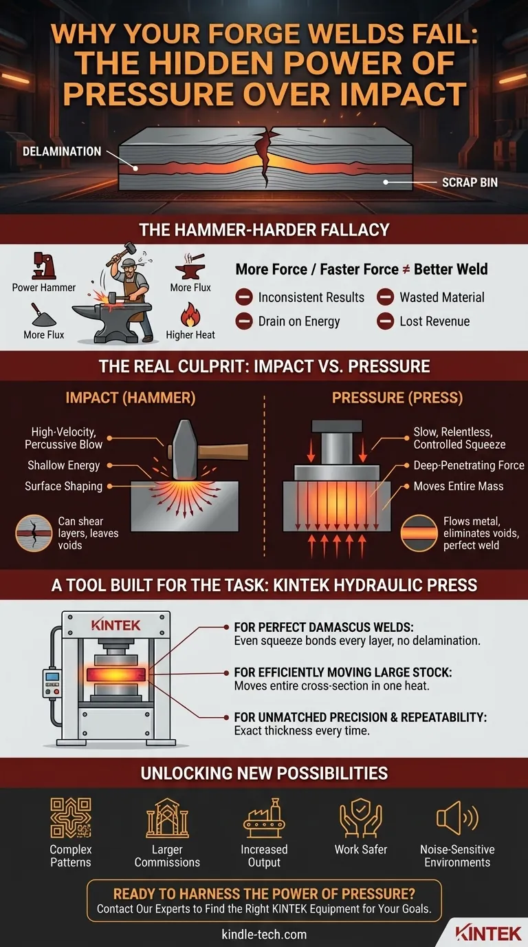 Por Que Suas Soldas de Forja Falham: O Poder Oculto da Pressão Sobre o Impacto Guia Visual
