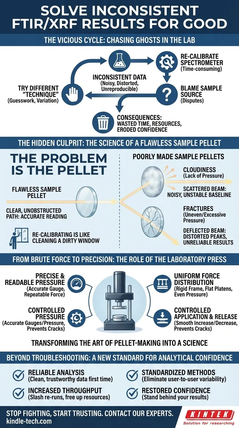 لماذا نتائج FTIR/XRF الخاصة بك غير متسقة - وكيفية إصلاحها بشكل دائم دليل مرئي