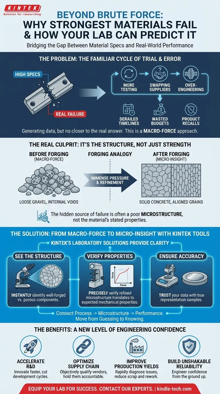 力任せを超えて：最強の材料がなぜ破損し、あなたのラボがそれを予測する方法 ビジュアルガイド