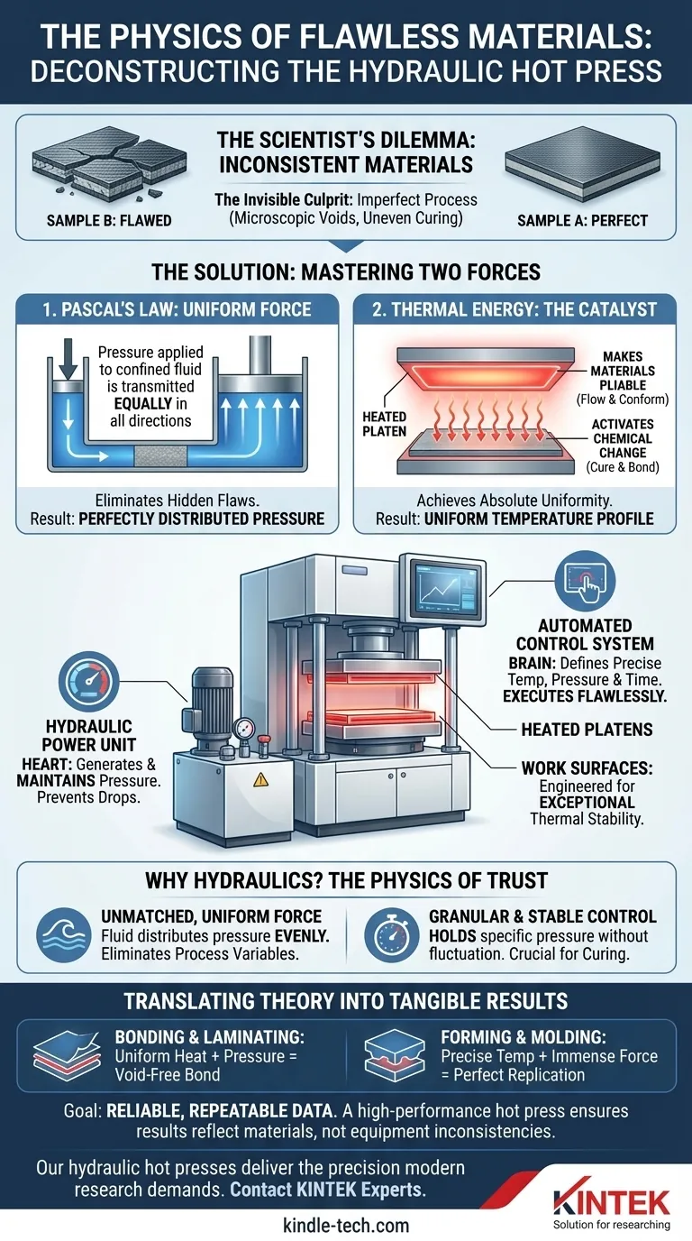 La physique des matériaux sans défaut : déconstruire la presse hydraulique à chaud Guide Visuel