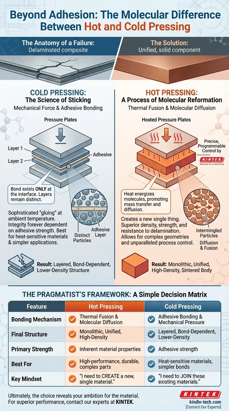 Beyond Adhesion: The Molecular Difference Between Hot and Cold Pressing Visual Guide