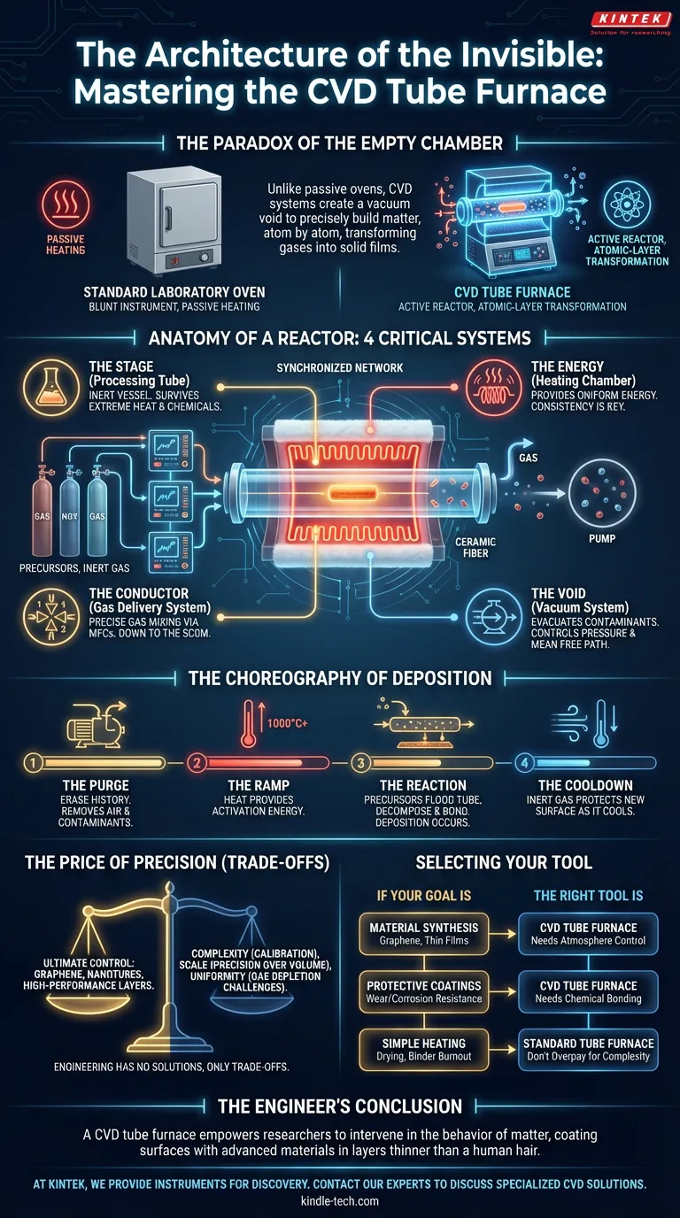 L'Architettura dell'Invisibile: Padroneggiare il Forno Tubolare CVD Guida Visiva