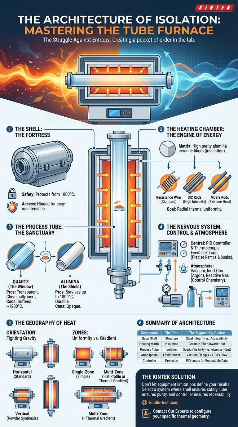 A Arquitetura do Isolamento: Dominando a Anatomia de um Forno Tubular Guia Visual