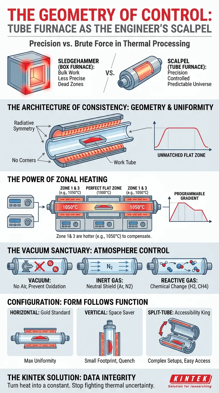 Die Geometrie der Kontrolle: Warum der Rohrofen das Skalpell des Ingenieurs ist Visuelle Anleitung