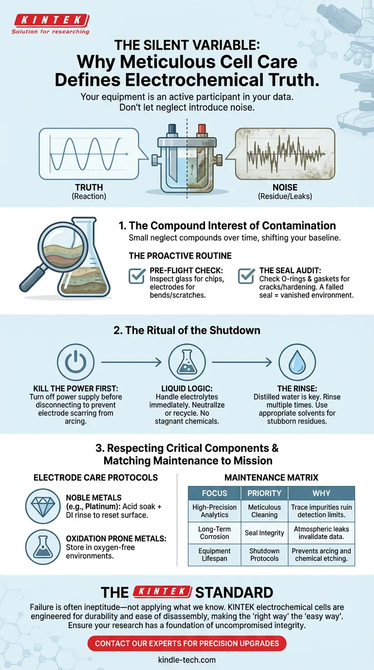 La Variable Silenciosa: Por Qué el Cuidado Meticuloso de las Celdas Define la Verdad Electroquímica Guía Visual