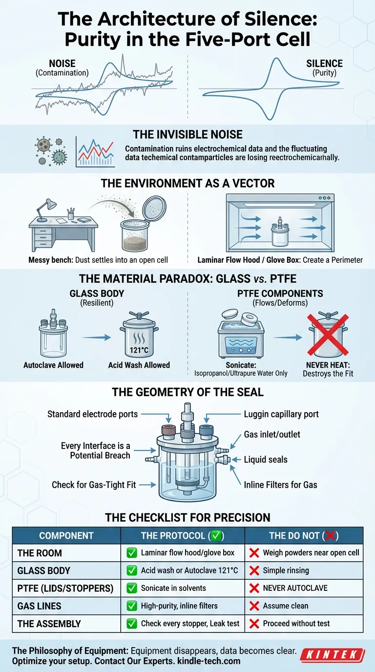 The Architecture of Silence: Purity in the Five-Port Cell Visual Guide