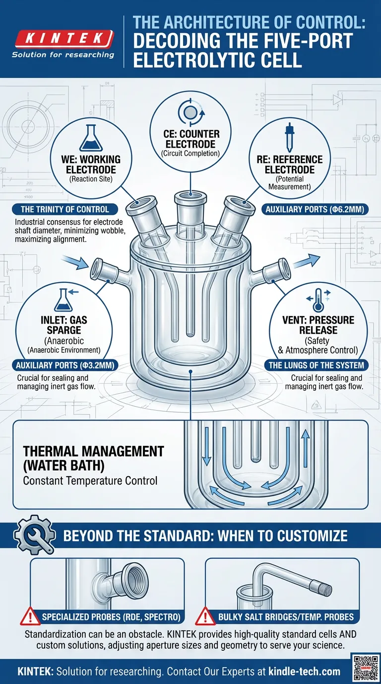 هندسة التحكم: فك رموز خلية التحليل الكهربائي بخمسة منافذ دليل مرئي