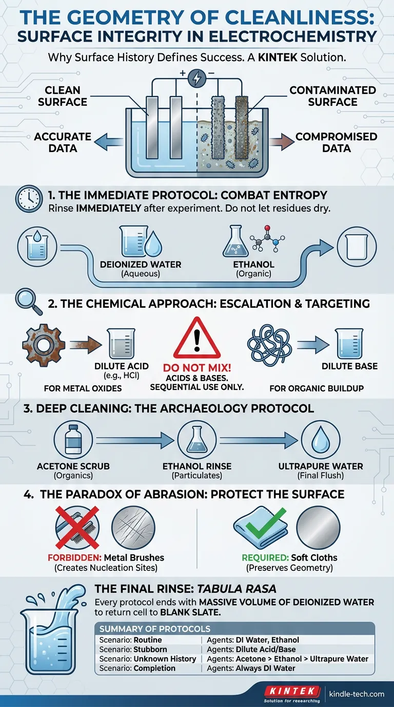 A Geometria da Limpeza: Por Que a Integridade da Superfície Define o Sucesso Eletroquímico Guia Visual
