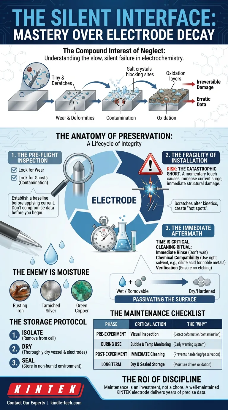 الواجهة الصامتة: إتقان تدهور الأقطاب الكهربائية دليل مرئي