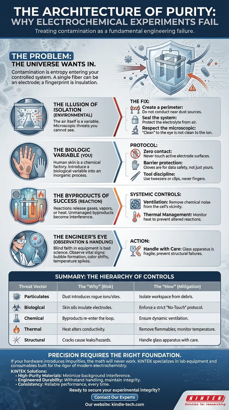 순수성의 아키텍처: 전기화학 실험이 실패하는 이유 시각적 가이드