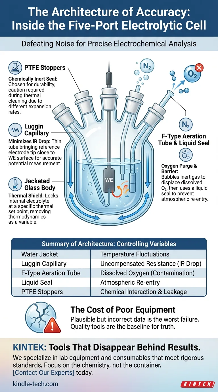정확성의 아키텍처: 5구 전해 셀 내부 시각적 가이드
