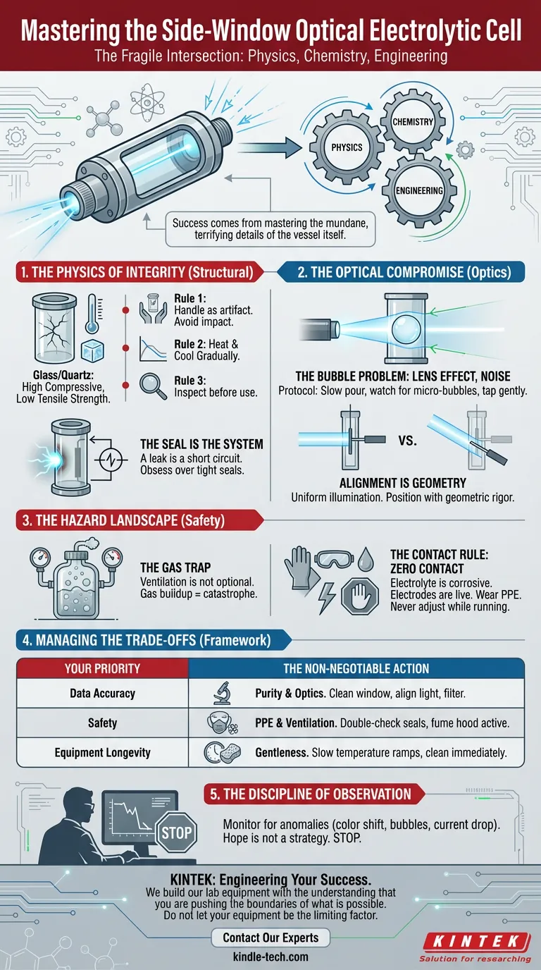A Interseção Frágil: Dominando a Célula Eletrolítica Óptica de Janela Lateral Guia Visual