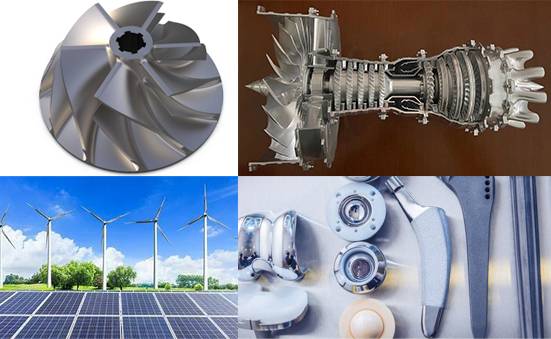 Hot isostatic pressing application areas (engine parts, turbine blades, medical implants, energy)