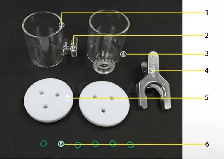thumbnail image 2 of Stonylab H-Type Electrolytic Cells, Borosilicate Electrochemical Cell 2 of 14