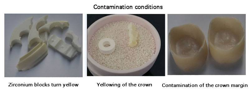 Acessórios de sinterização e contaminantes