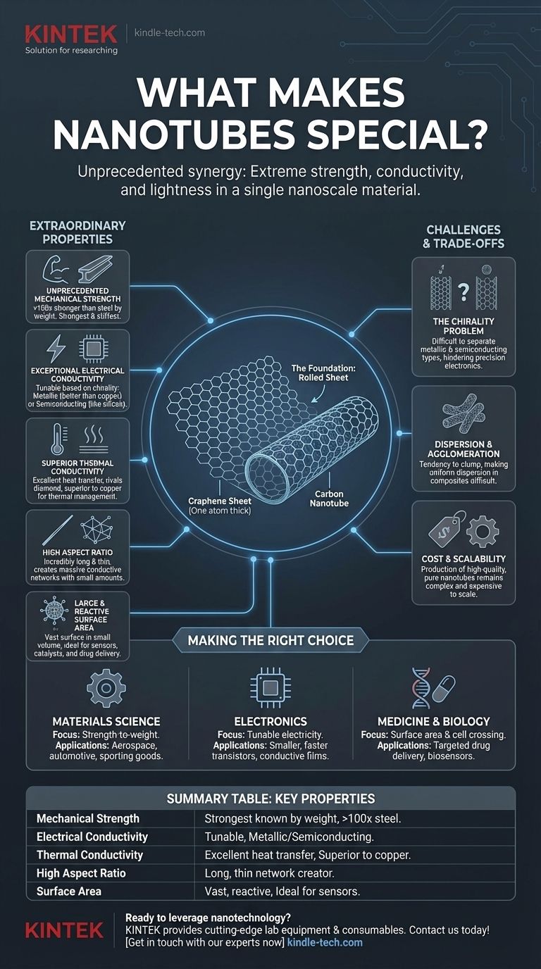 Qu'est-ce qui rend les nanotubes spéciaux ? Découvrez le matériau révolutionnaire combinant résistance, conductivité et légèreté Guide Visuel