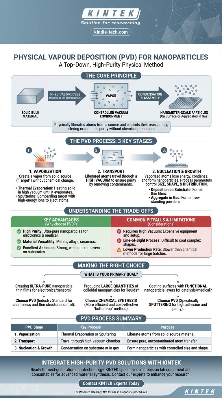 Was ist die physikalische Gasphasenabscheidung (PVD) für Nanopartikel? Ein Top-Down-Ansatz für hochreine Nanomaterialien Visuelle Anleitung