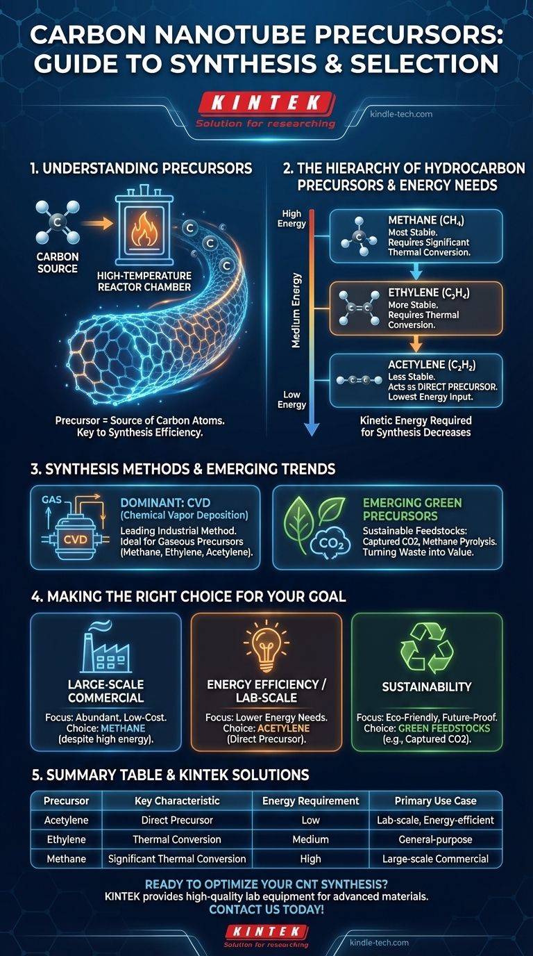 ¿Cuáles son los precursores de los nanotubos de carbono? Optimice su síntesis de CNT en cuanto a coste y eficiencia Guía Visual