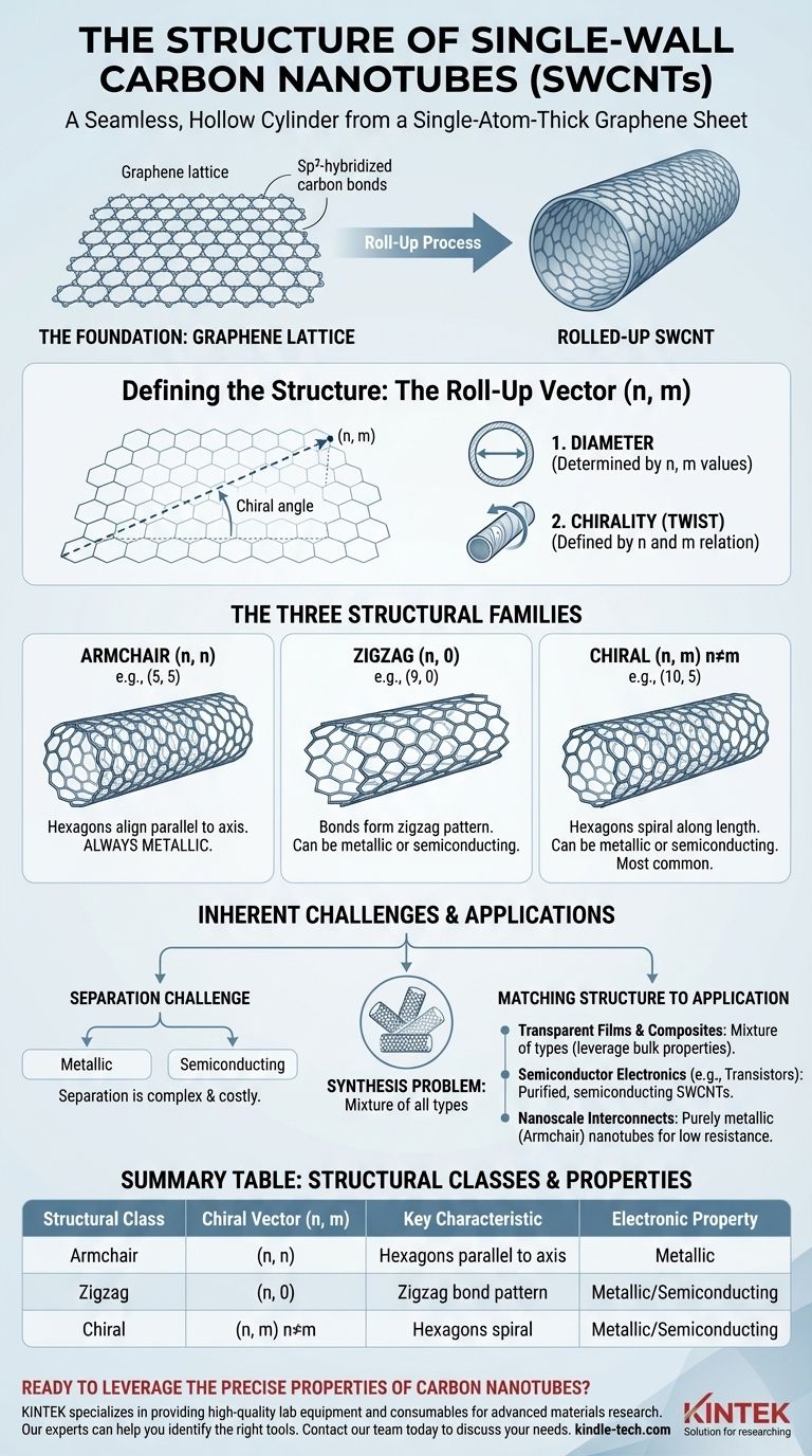 ¿Cuál es la estructura de los nanotubos de carbono de pared simple? Entendiendo la quiralidad para propiedades metálicas o semiconductoras Guía Visual