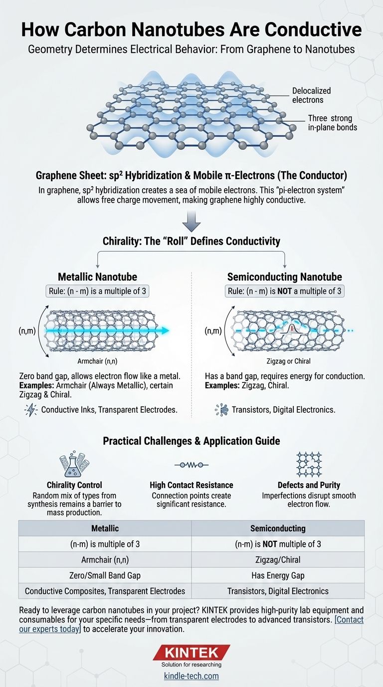 Wie sind Kohlenstoffnanoröhren leitfähig? Entschlüsselung ihrer metallischen oder halbleitenden Natur Visuelle Anleitung