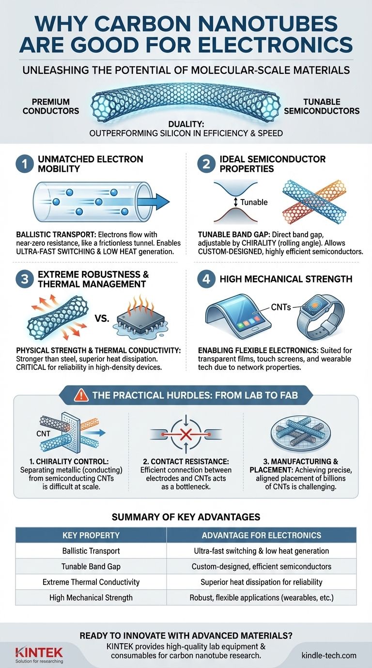 لماذا تعتبر الأنابيب النانوية الكربونية جيدة للإلكترونيات؟ إطلاق العنان للسرعة والكفاءة من الجيل التالي دليل مرئي