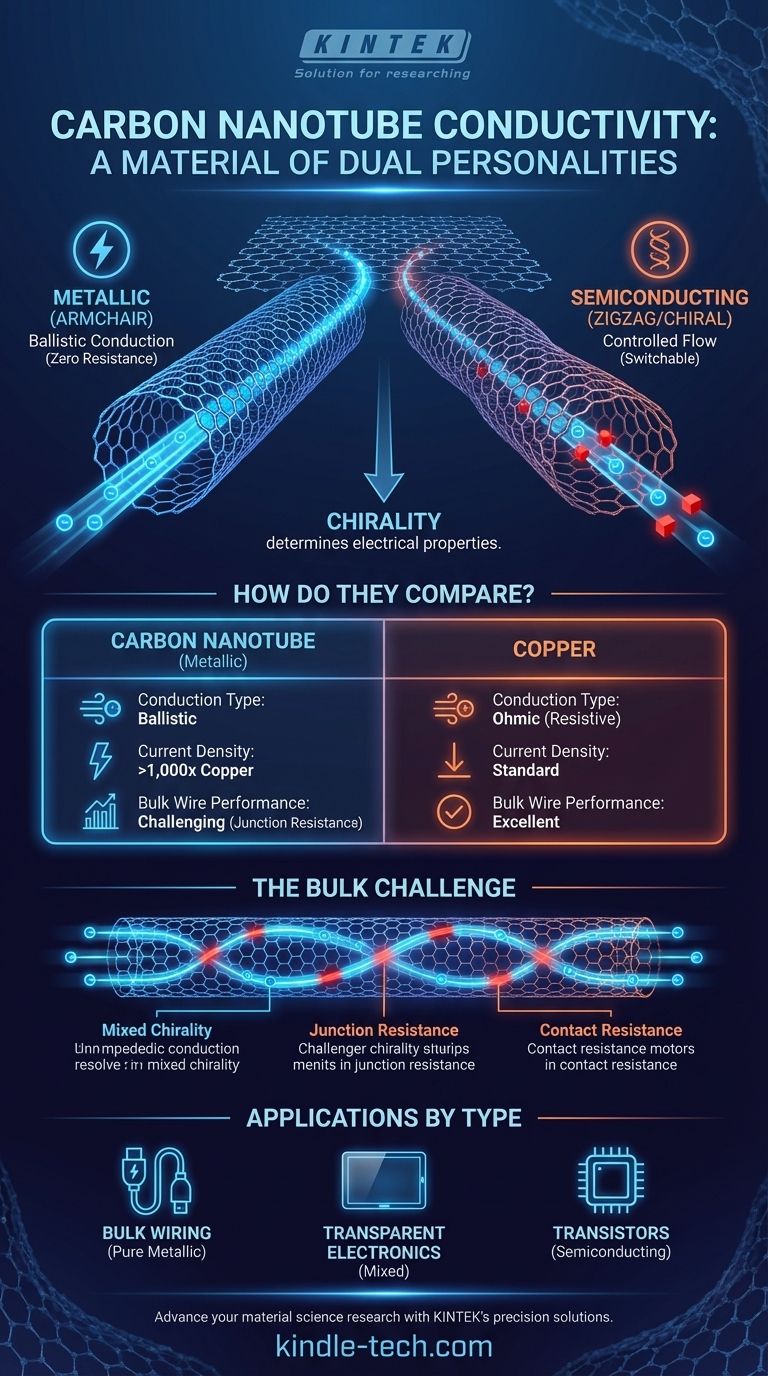 هل الأنابيب النانوية الكربونية موصل جيد للكهرباء؟ إطلاق العنان للموصلية الفائقة على النطاق النانوي دليل مرئي