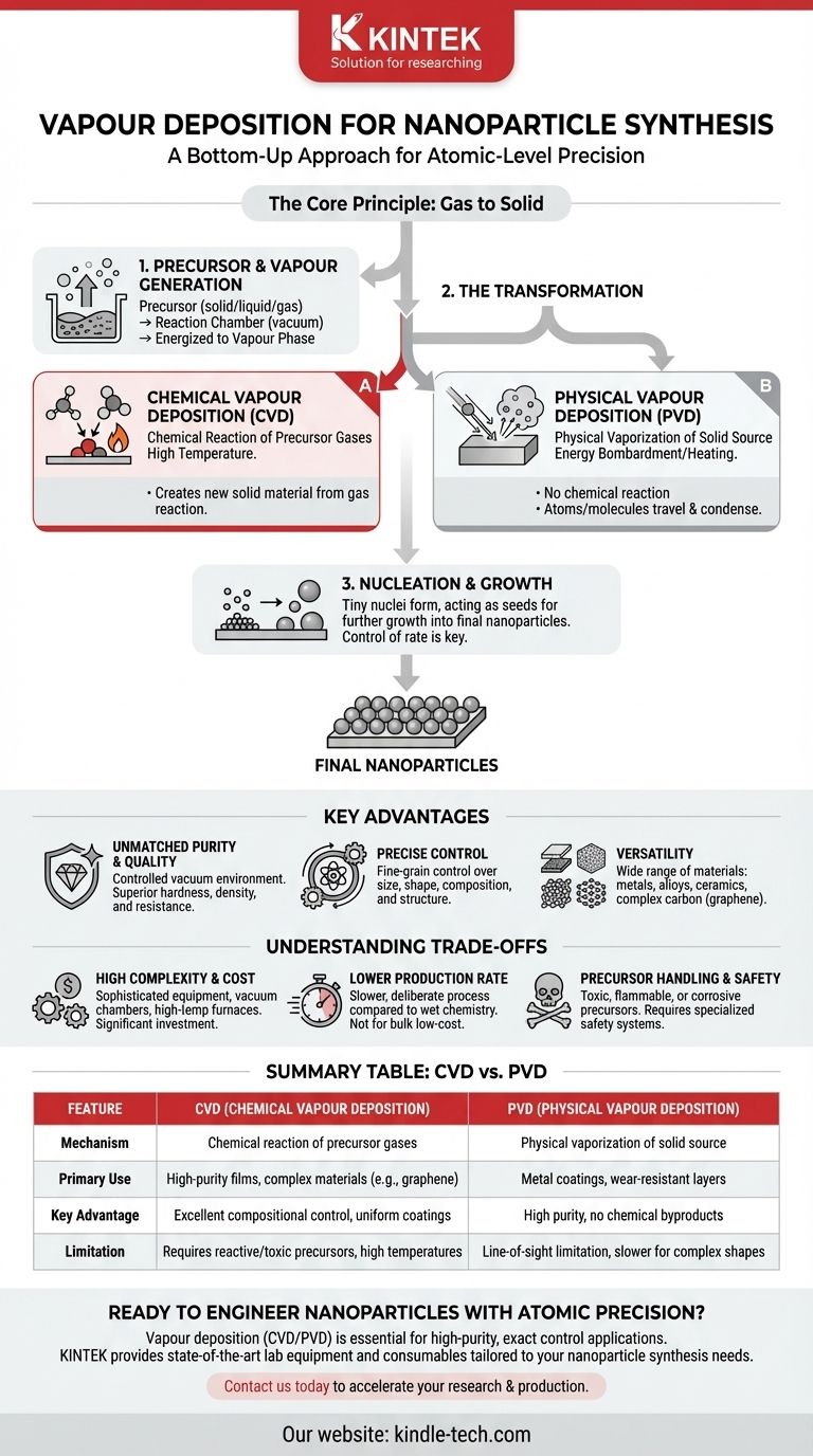 Was ist die Gasphasenabscheidungsmethode zur Nanopartikelsynthese? Erzielen Sie atomare Kontrolle für hochreine Nanopartikel Visuelle Anleitung