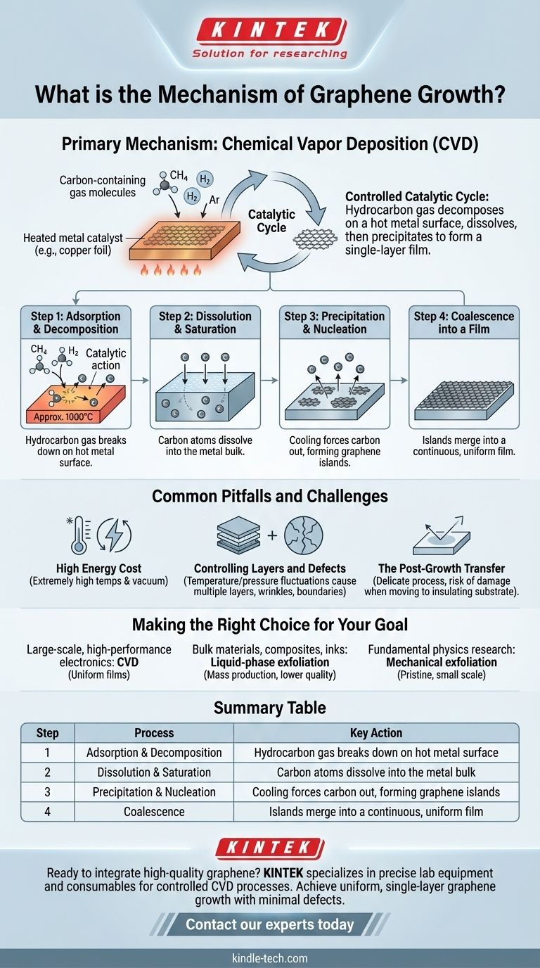 Was ist der Mechanismus des Graphenwachstums? Eine Schritt-für-Schritt-Anleitung zur CVD-Synthese Visuelle Anleitung