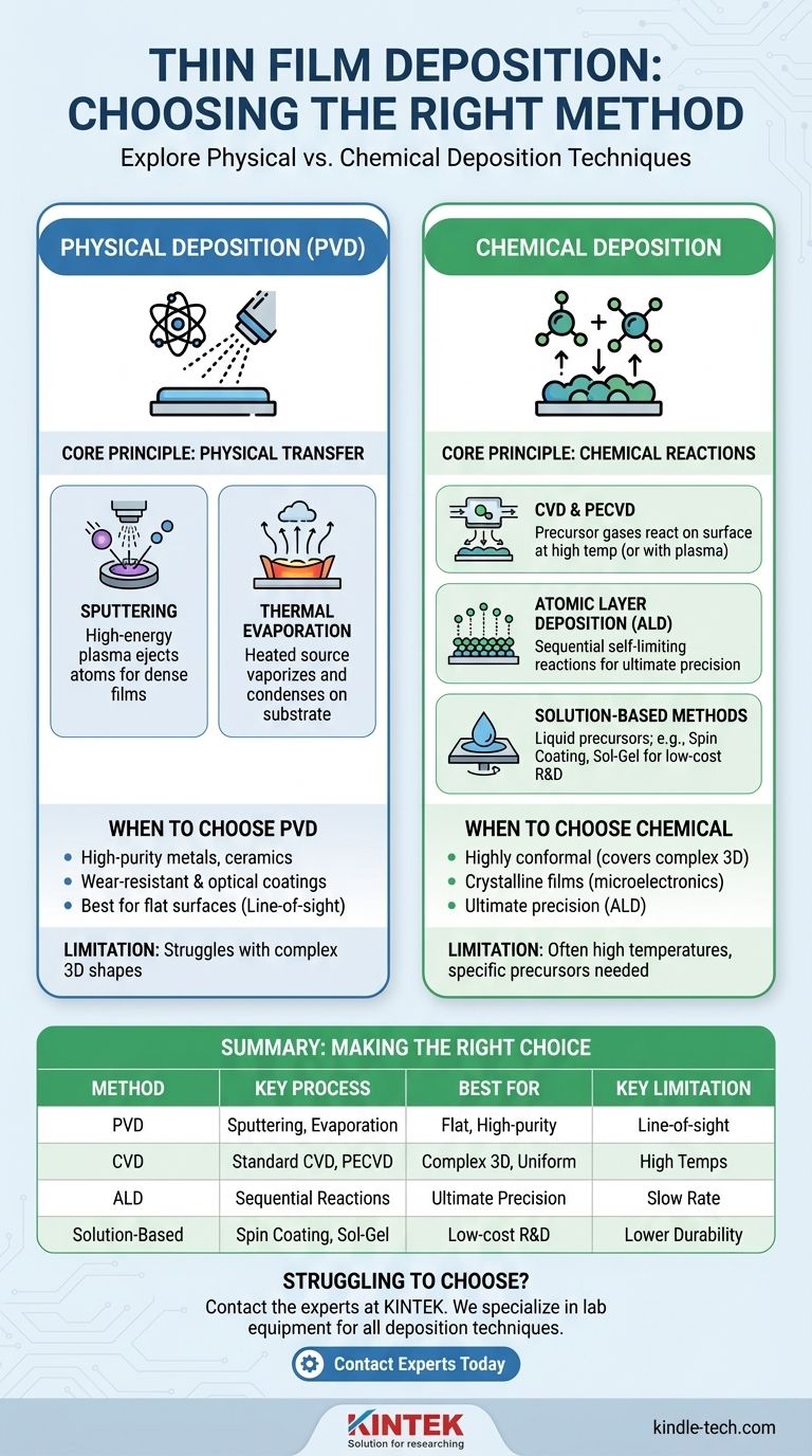 What method is used for thin film deposition? A Guide to PVD vs. CVD Techniques Visual Guide