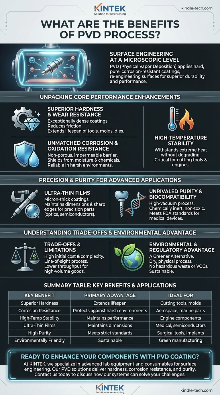 ما هي فوائد عملية الترسيب الفيزيائي للبخار (PVD)؟ تعزيز متانة المكونات وأدائها دليل مرئي