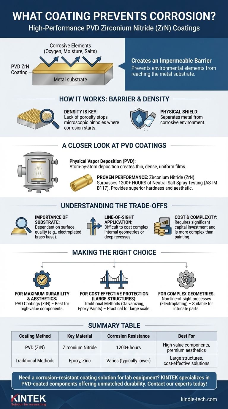 Welche Beschichtung verhindert Korrosion? Erzielen Sie überlegenen Schutz mit dichten PVD-Barrieren Visuelle Anleitung
