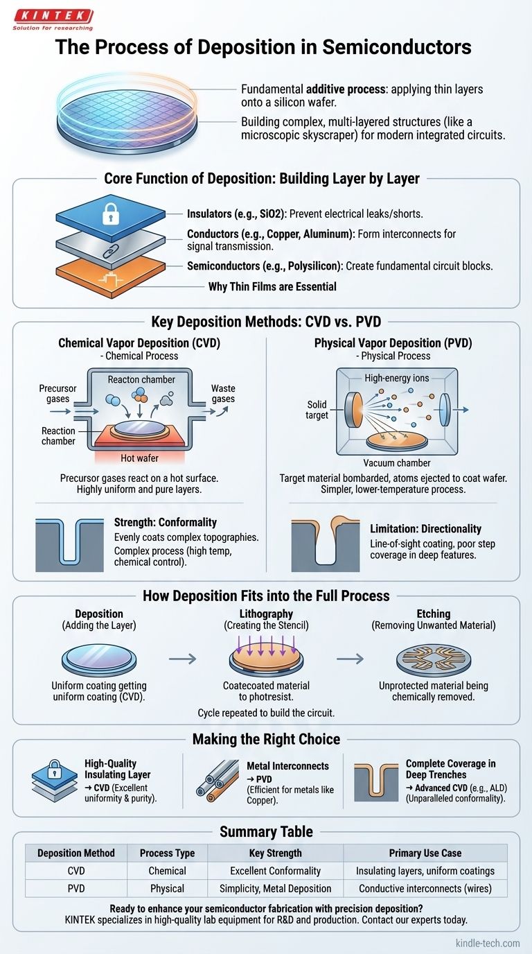 Was ist der Abscheidungsprozess in Halbleitern? Präzise Dünnschichten für Ihre ICs aufbauen Visuelle Anleitung