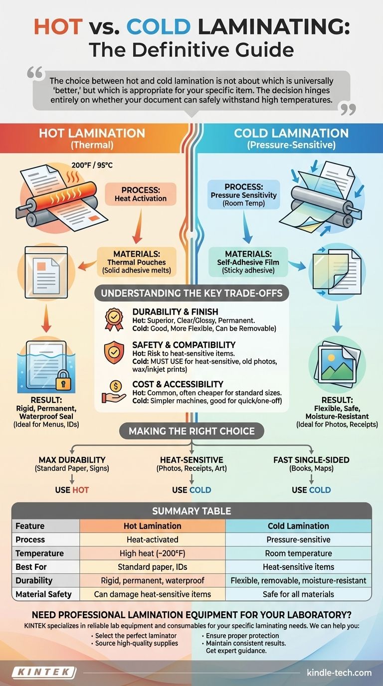 Qual a diferença entre laminação a quente e a frio? Escolha o método certo para o seu documento Guia Visual