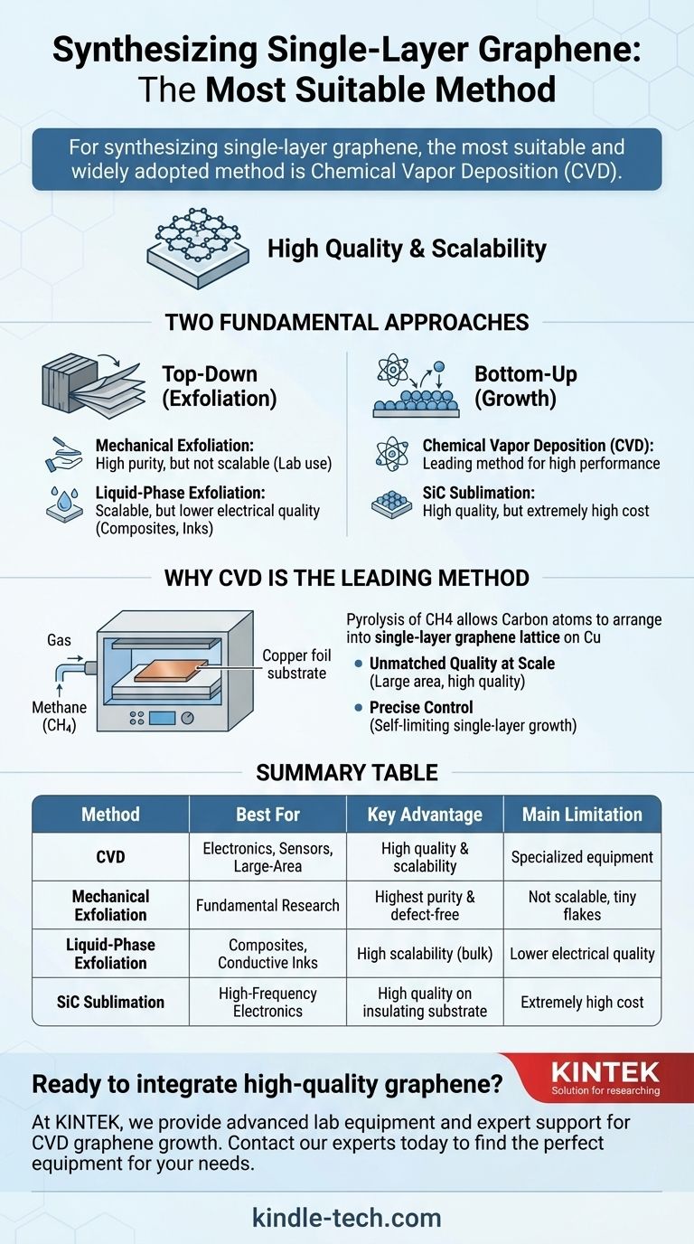 ما هي الطريقة الأنسب لتخليق الجرافين أحادي الطبقة؟ إتقان الترسيب الكيميائي للبخار (CVD) للإنتاج عالي الجودة دليل مرئي