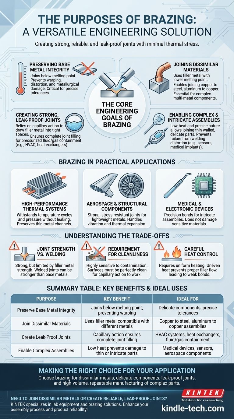 Quali sono gli scopi della brasatura? Ottenere giunti resistenti e a tenuta stagna con uno stress termico minimo Guida Visiva