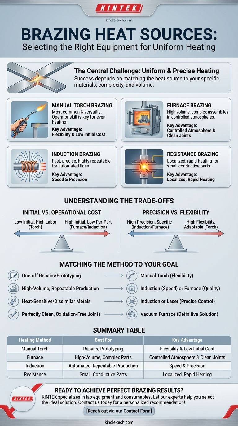Quel équipement est utilisé dans le brasage pour chauffer l'assemblage ? Choisir le bon outil pour des joints solides et fiables Guide Visuel