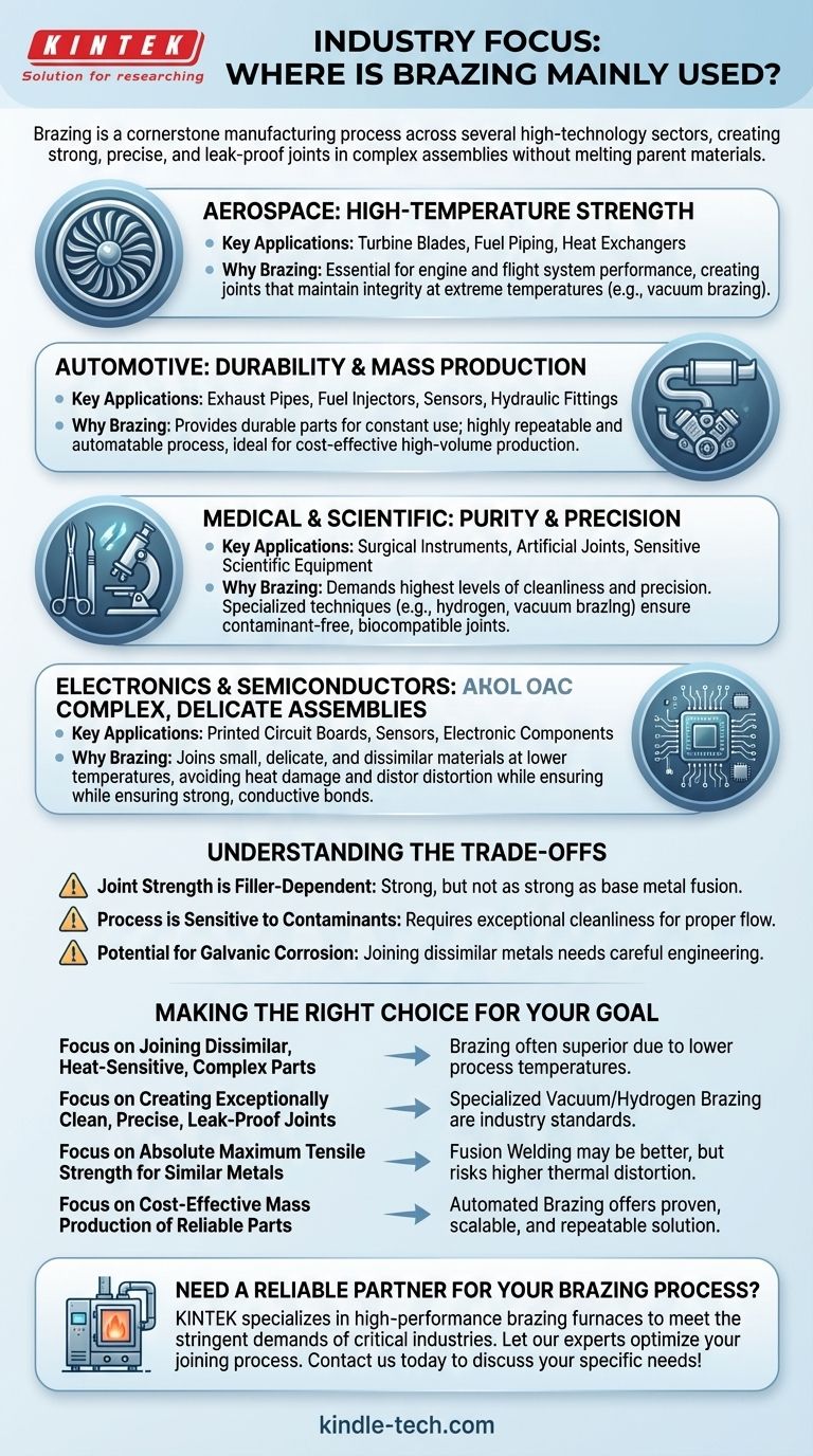 في أي صناعة يستخدم اللحام بالنحاس بشكل رئيسي؟ دليل للوصل عالي القوة في قطاعات الطيران والسيارات والمزيد دليل مرئي